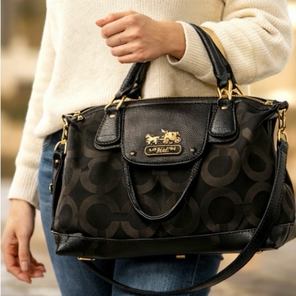 Coach | Bags | Coach Madison Op Art Sabrina Satchel 2943 In Black